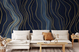 Navy Blue Pattern Removable Wallpaper Removable Wallpaper EazzyWalls 