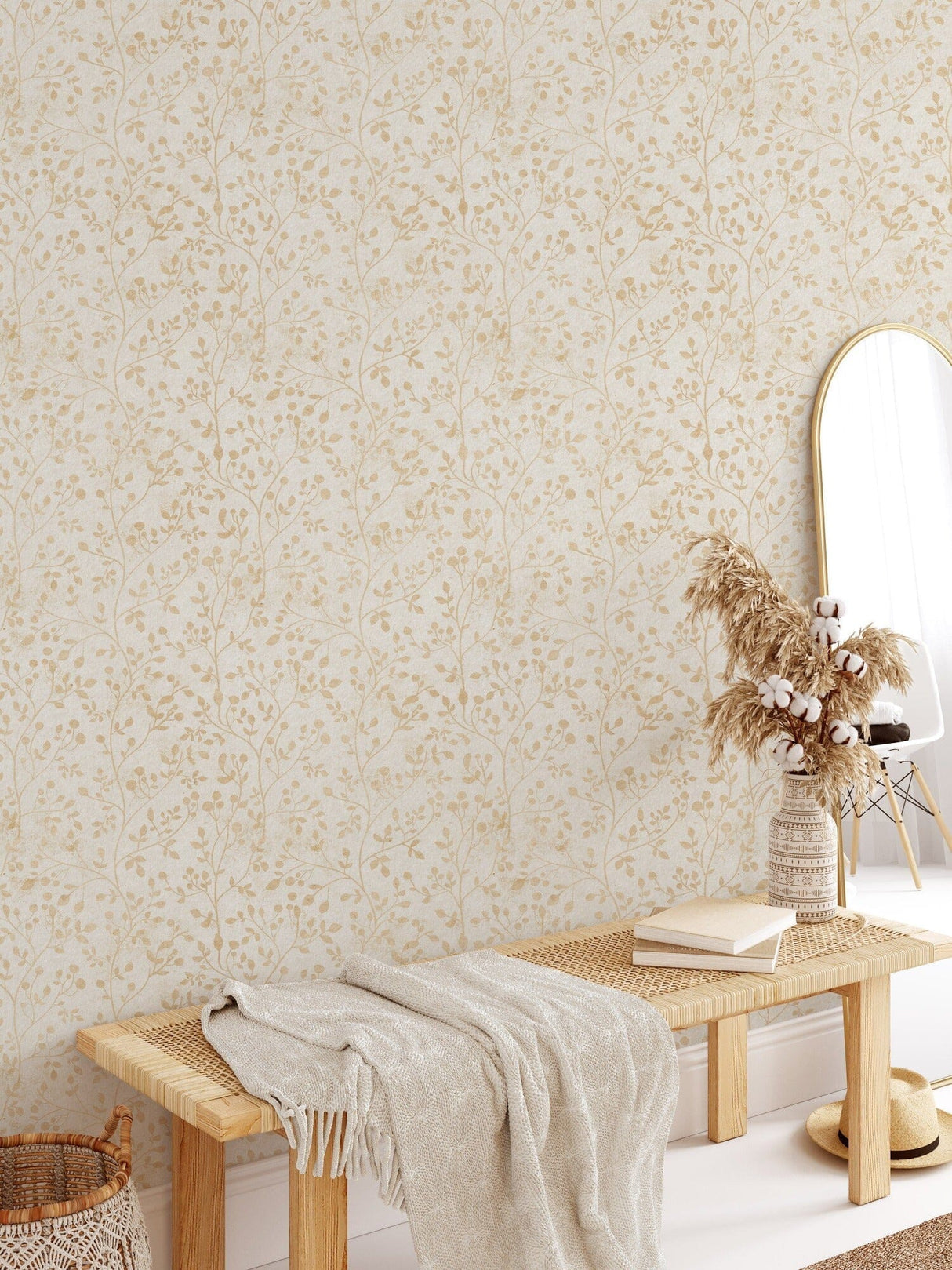 Floral Boho Wallpaper Removable Wallpaper EazzyWalls 