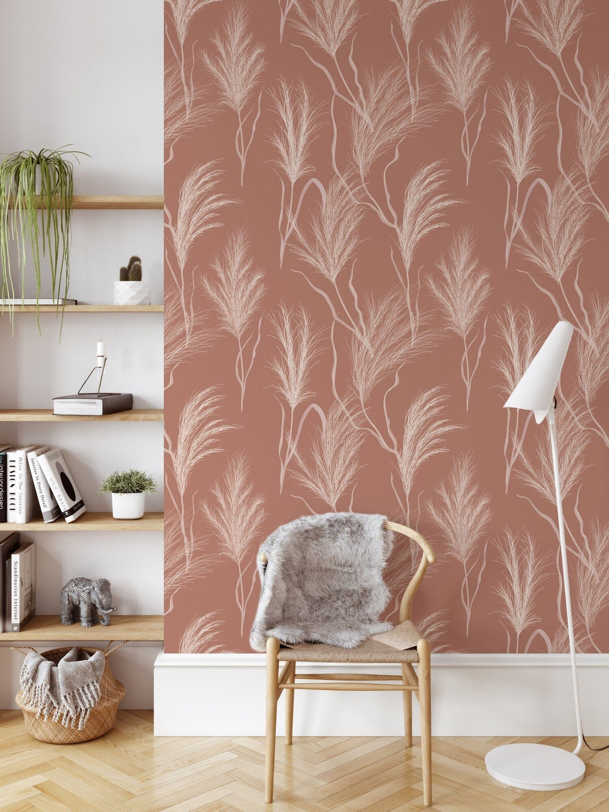 Terracotta Boho Wallpaper Peel and Stick Removable Wallpaper EazzyWalls 