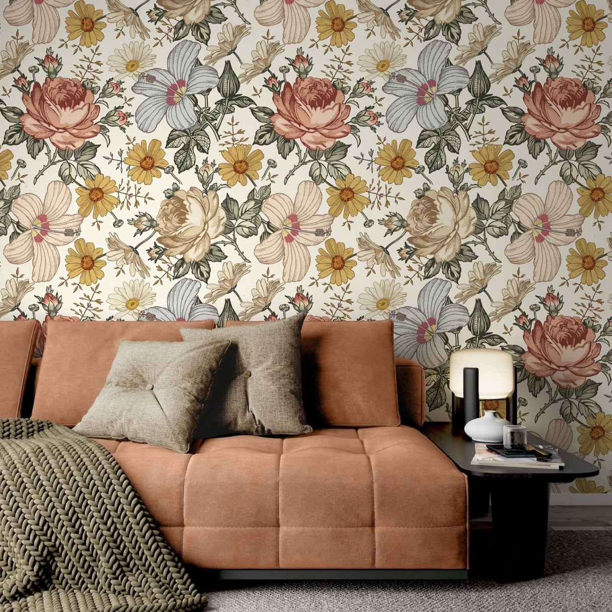 Chamomile Flowers Bouquet Wallpaper Removable Wallpaper EazzyWalls 