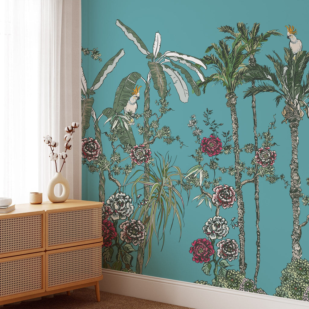 Tropical Chinoiserie Wall Decor Removable Wallpaper EazzyWalls Sample: 6''W x 9''H Canvas 