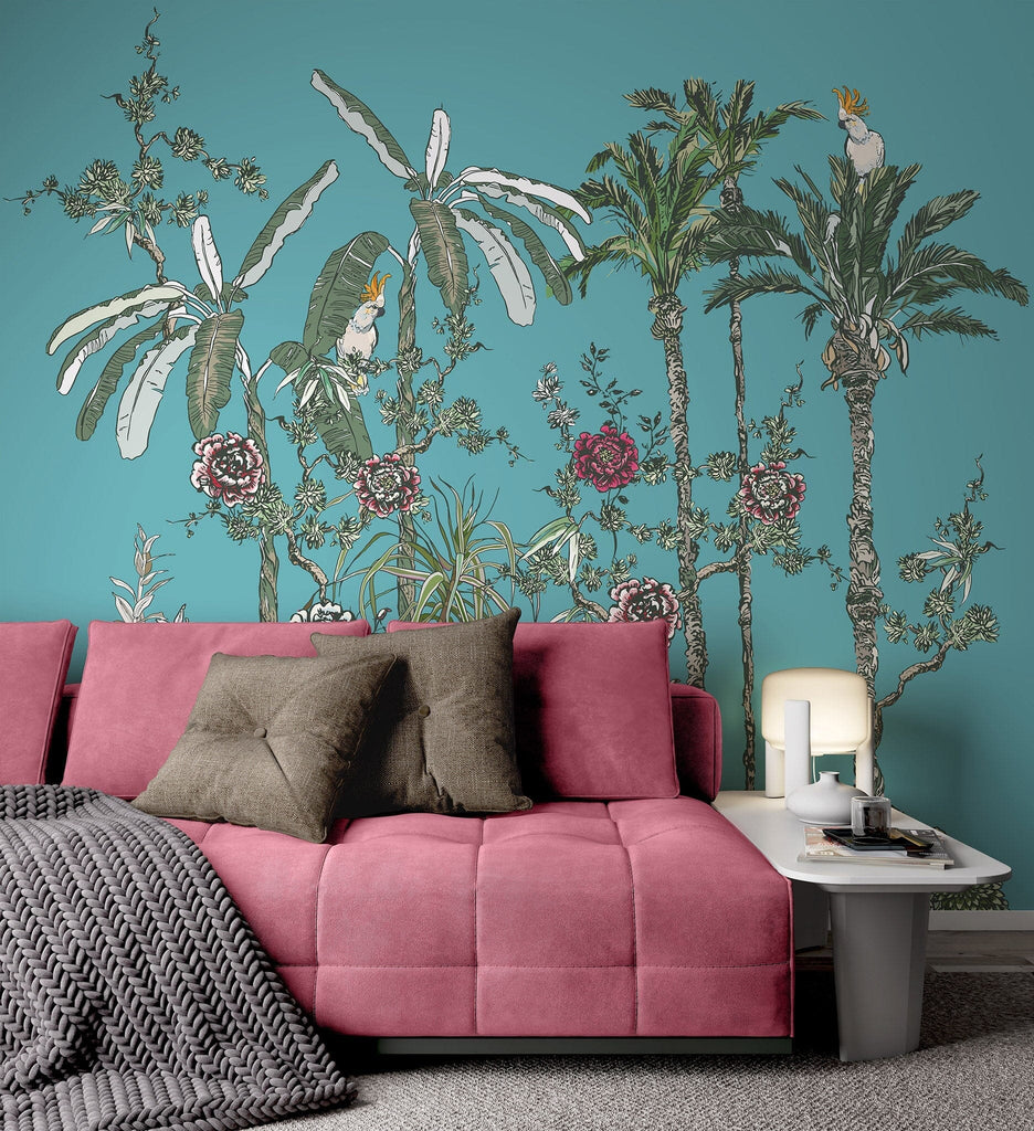 Tropical Chinoiserie Wall Decor Removable Wallpaper EazzyWalls 