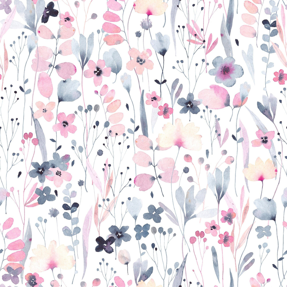 Wildflower Wallpaper Removable Peel and Stick Wallpaper EazzyWalls Sample: 6''W x 9''H Smooth Vinyl Peel and Stick 
