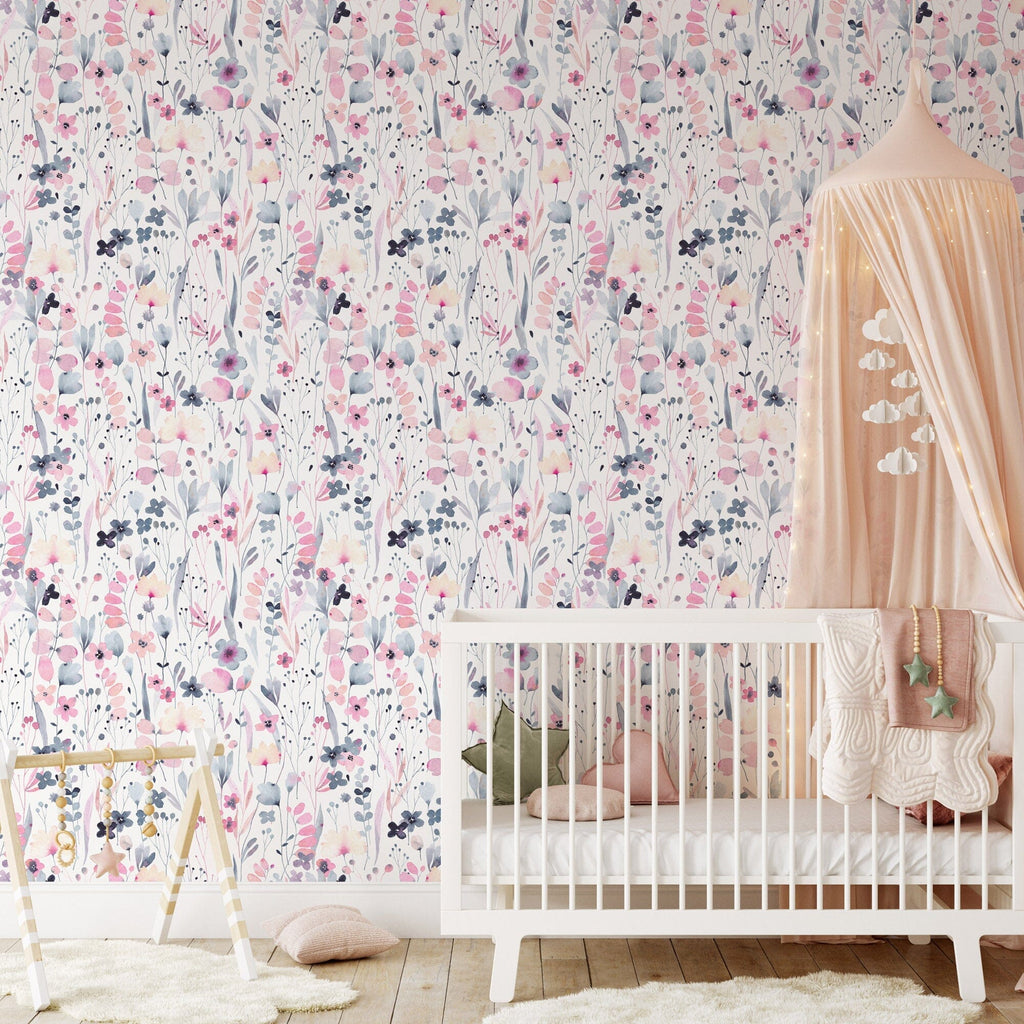 Wildflower Wallpaper Removable Peel and Stick Wallpaper EazzyWalls 
