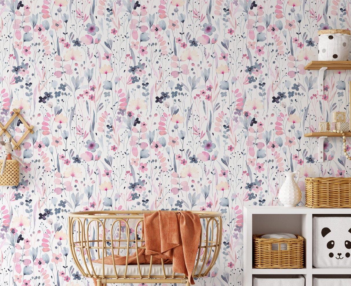 Wildflower Wallpaper Removable Peel and Stick Wallpaper EazzyWalls 