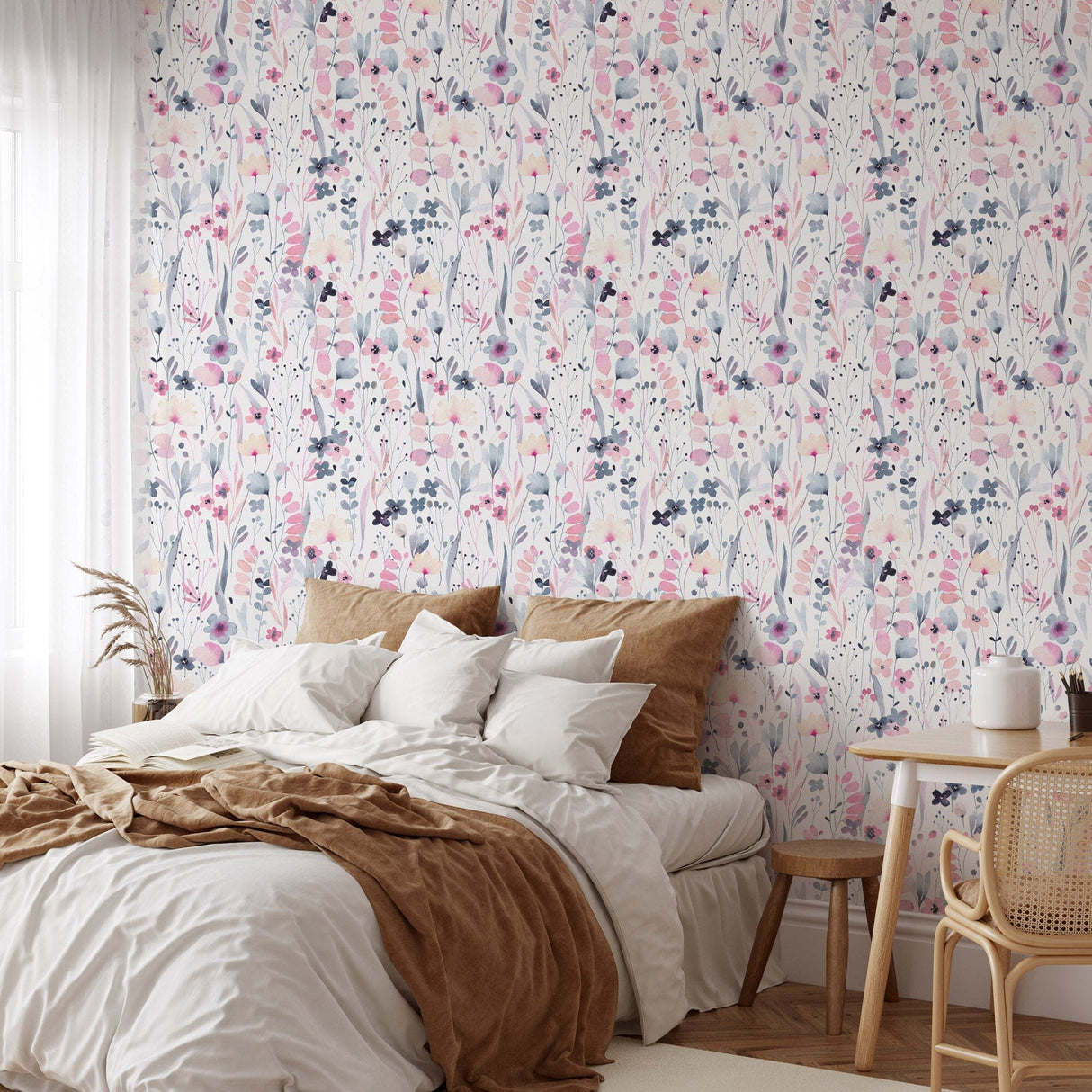 Wildflower Wallpaper Removable Peel and Stick Wallpaper EazzyWalls 