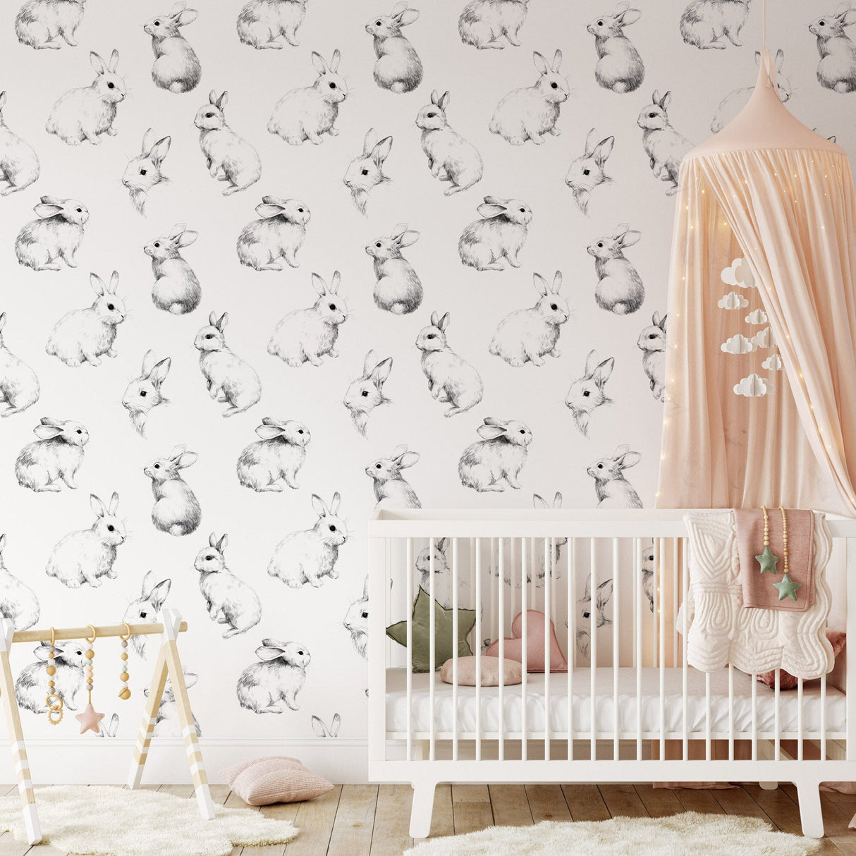 Bunny Nursery Wallpaper Removable Wallpaper EazzyWalls 