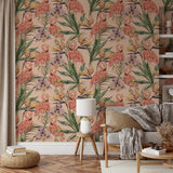 Pink Flamingo Pattern Wallpaper Removable Wallpaper EazzyWalls 