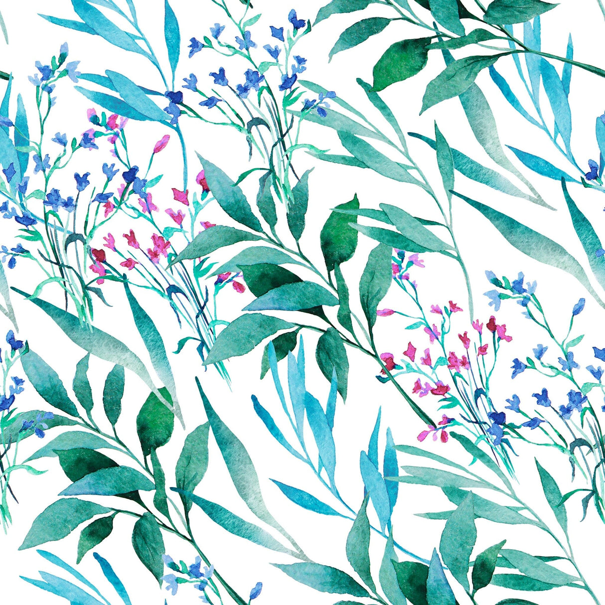 Blue Botanical Wall Mural Removable Wallpaper EazzyWalls Sample: 6''W x 9''H Smooth Vinyl 