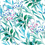 Blue Botanical Wall Mural Removable Wallpaper EazzyWalls Sample: 6''W x 9''H Smooth Vinyl 