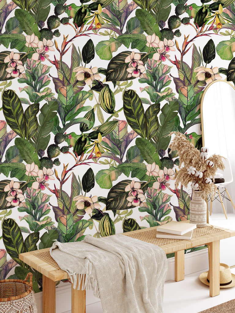 Green Tropical Leaves Wallpaper Mural Removable Wallpaper EazzyWalls 