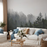 Foggy Pine Trees of the Pacific Northwest Forest Nature Wallpaper Removable Wallpaper EazzyWalls 