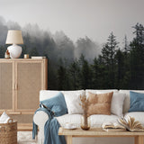 Foggy Pine Trees of the Pacific Northwest Forest Nature Wallpaper Removable Wallpaper EazzyWalls 