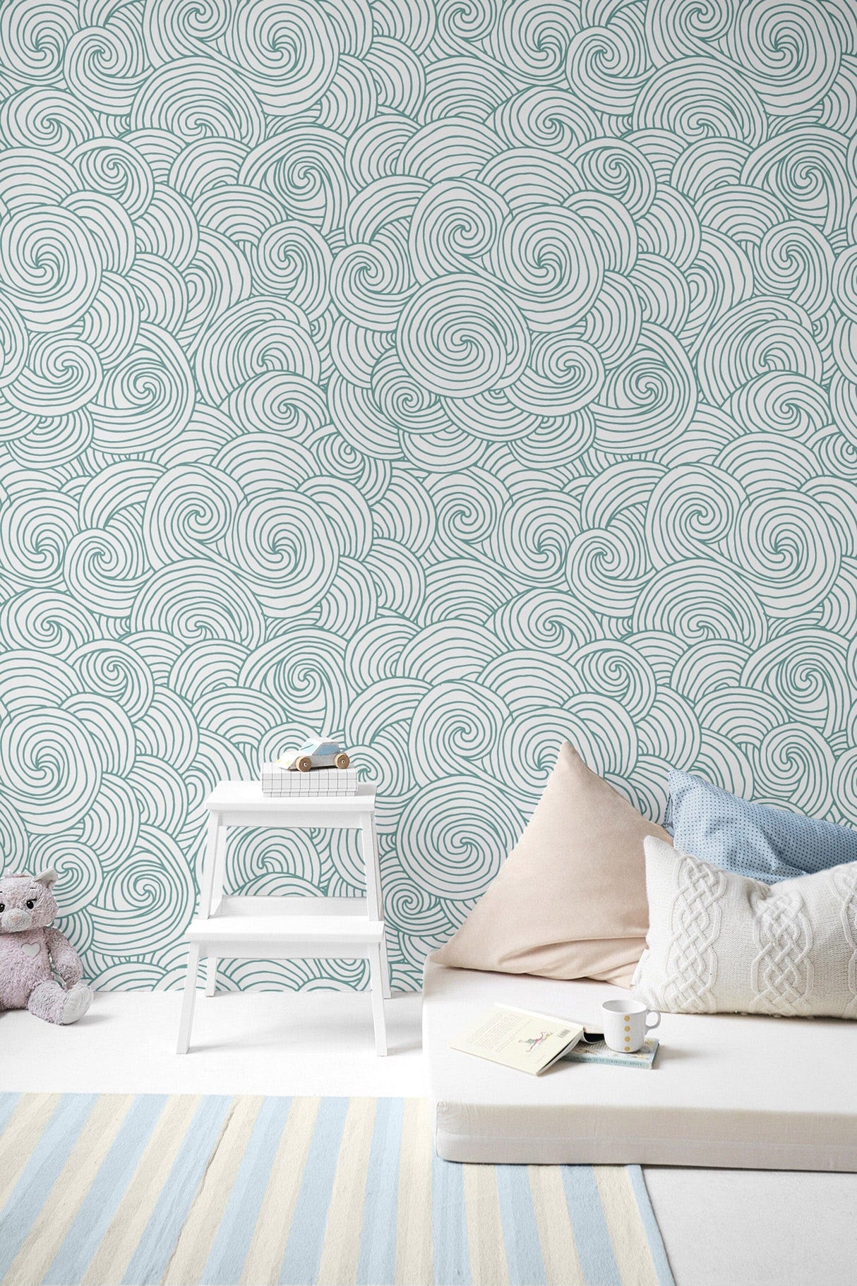 Japanese Waves Pattern Wallpaper Removable Wallpaper EazzyWalls 