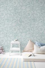 Japanese Waves Pattern Wallpaper Removable Wallpaper EazzyWalls 