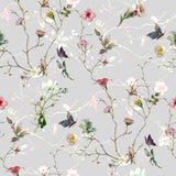 Colorful Leaves and Flowers Butterflies Wallpaper Removable Wallpaper EazzyWalls Sample: 6''W x 9''H Smooth Vinyl 