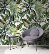 Green Tropical Leaves Peel and Stick Wallpaper Peel and stick Wallpaper EazzyWalls 