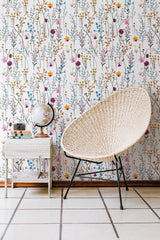 Colorful Wildflowers Herbarium Wallpaper Removable Wallpaper EazzyWalls 