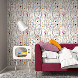 Colorful Wildflowers Herbarium Wallpaper Removable Wallpaper EazzyWalls 