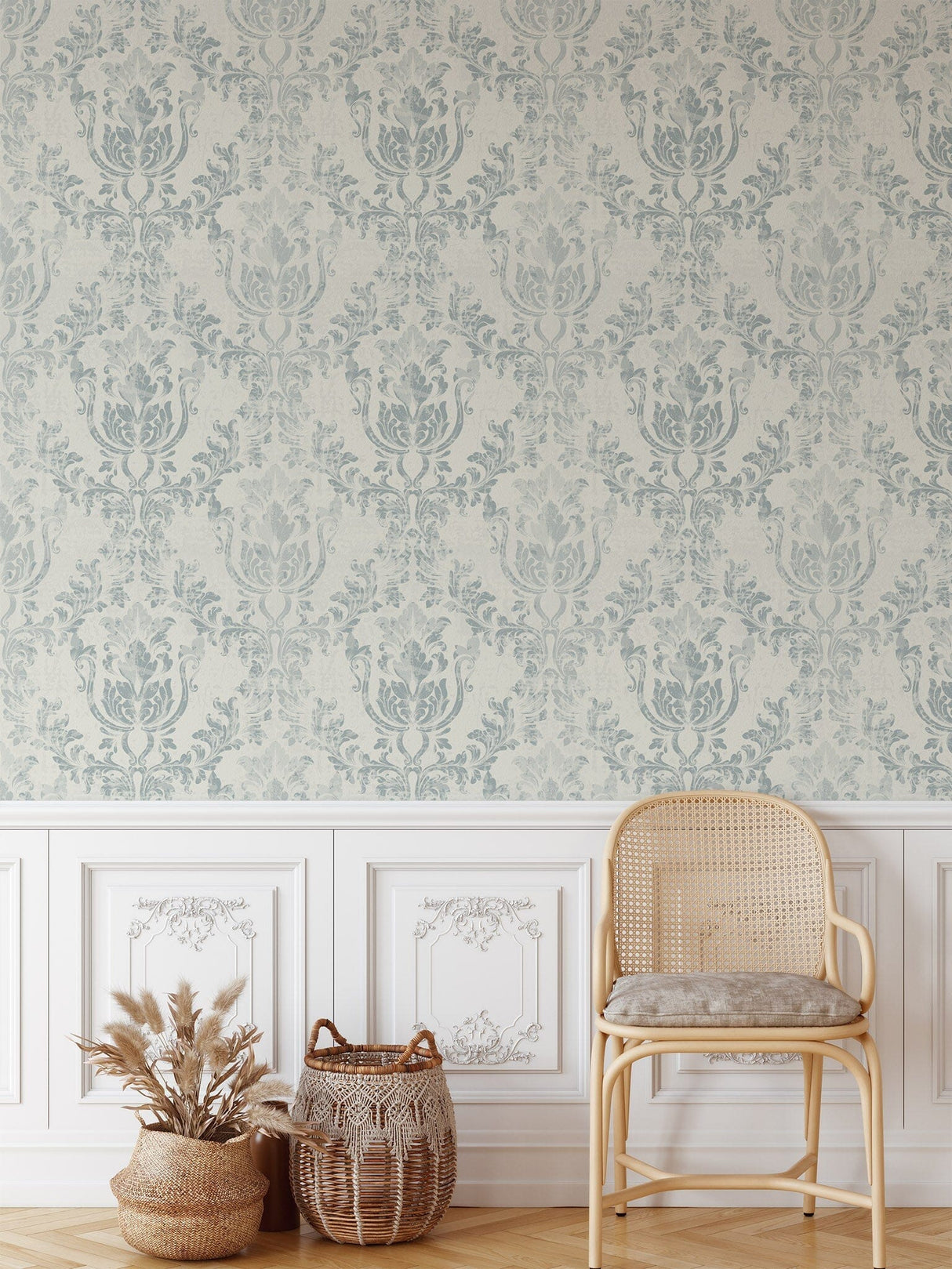 Vintage Damask Wallpaper Peel and stick Wallpaper EazzyWalls 