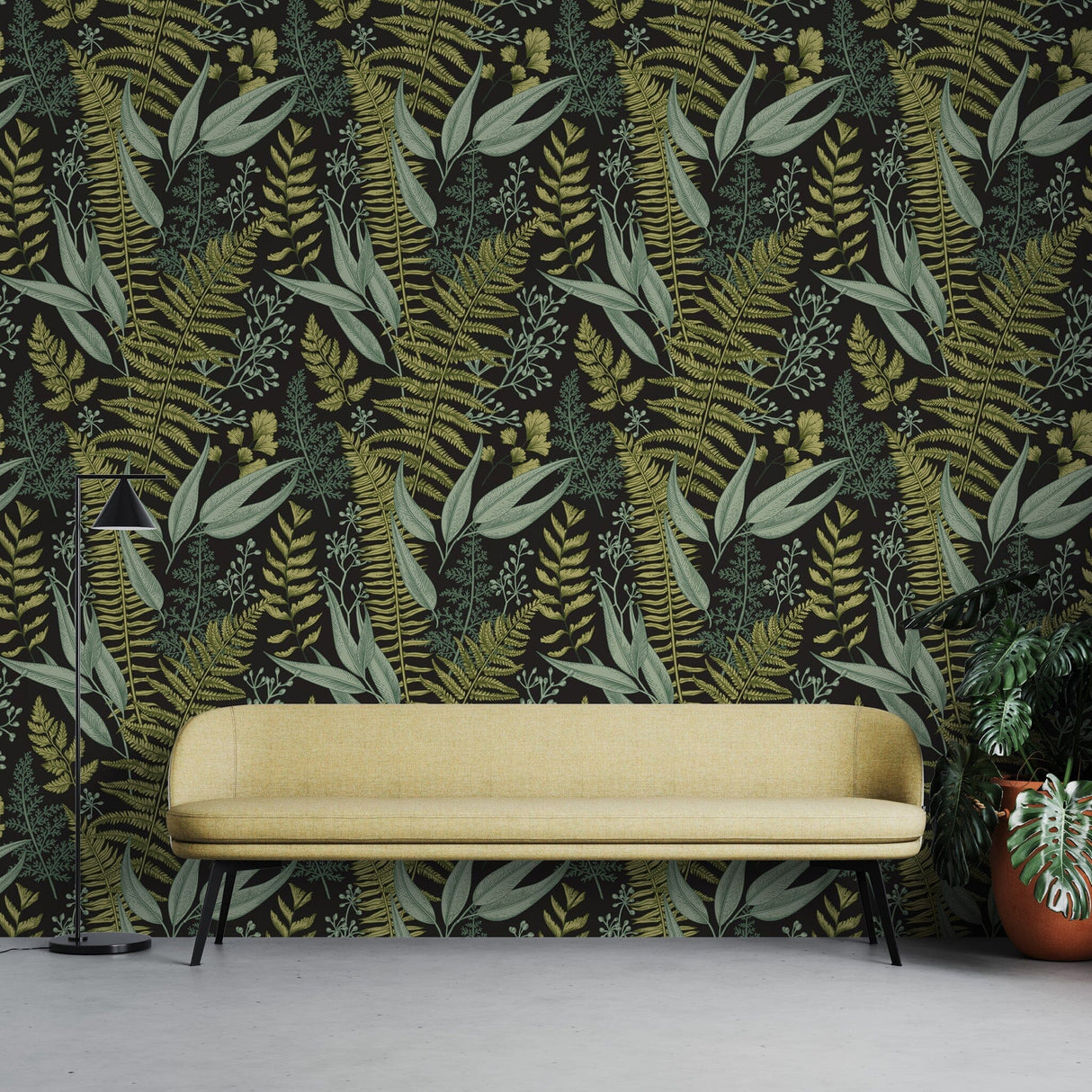 Green Fern Peel and Stick Wallpaper Peel and stick Wallpaper EazzyWalls 