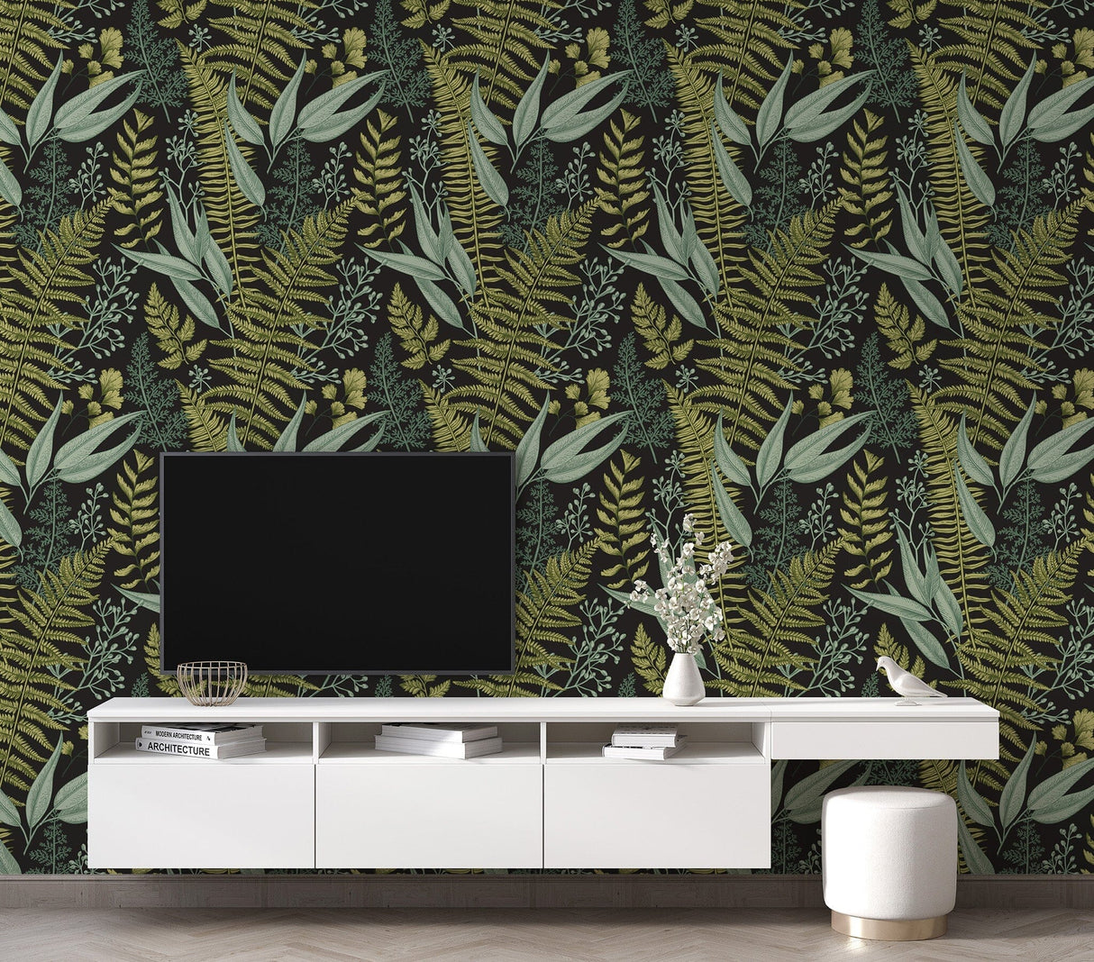 Green Fern Peel and Stick Wallpaper Peel and stick Wallpaper EazzyWalls 