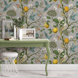 Flying Hummingbirds Chinoiserie Wallpaper Removable Wallpaper EazzyWalls 