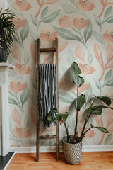 Soft Watercolor Vintage Floral Wallpaper Removable Wallpaper EazzyWalls 