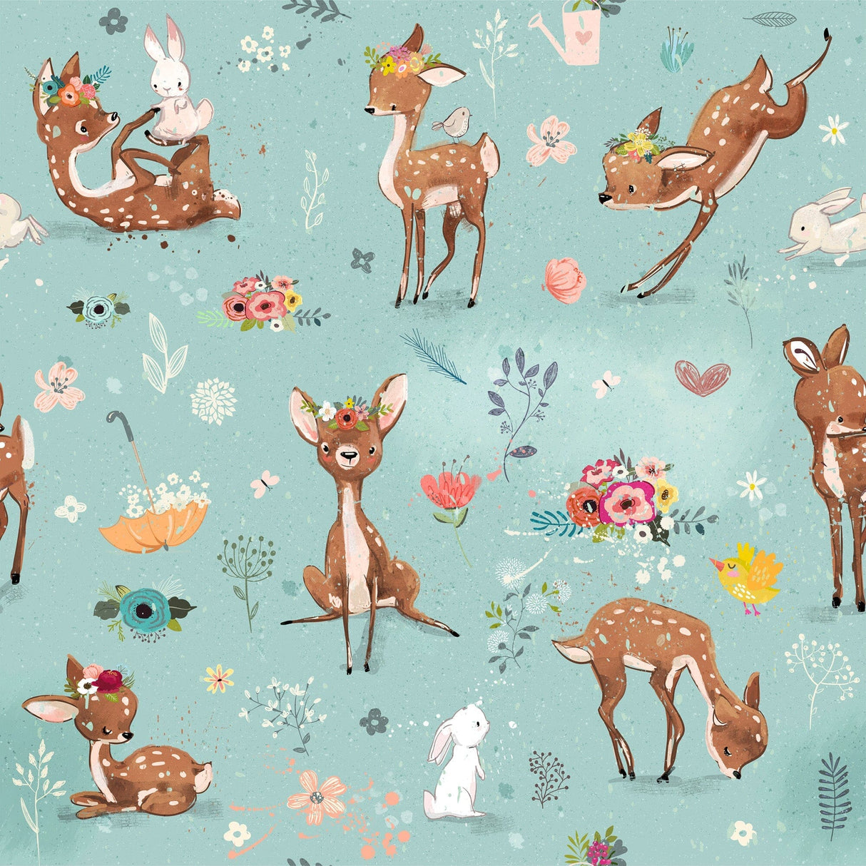 Baby Deer Kids Wallpaper Mural Peel and stick Wallpaper EazzyWalls 