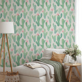 Hand Drawn Cactus Pattern Wallpaper Peel and Stick Peel and stick Wallpaper EazzyWalls 