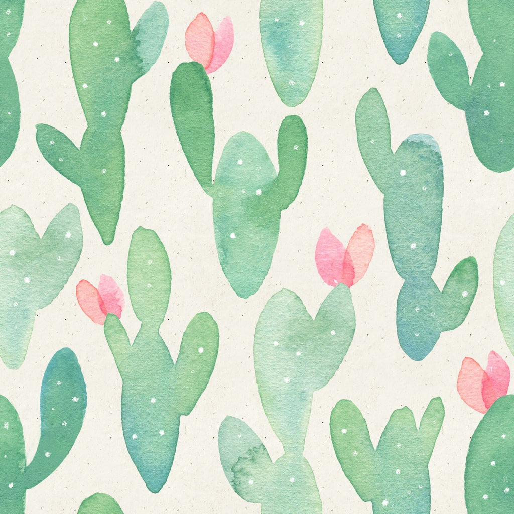 Hand Drawn Cactus Pattern Wallpaper Peel and Stick Peel and stick Wallpaper EazzyWalls Sample: 6''W x 9''H Smooth Vinyl 