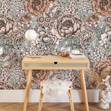 Vintage Peony Flowers Wallpaper Removable Wallpaper EazzyWalls 