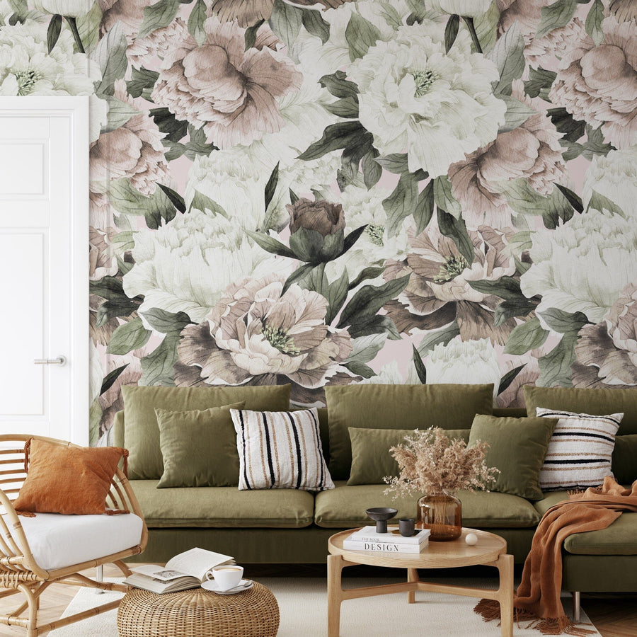 Watercolor Peony Bestselling Wallpaper Peel and Stick Removable Wallpaper EazzyWalls 