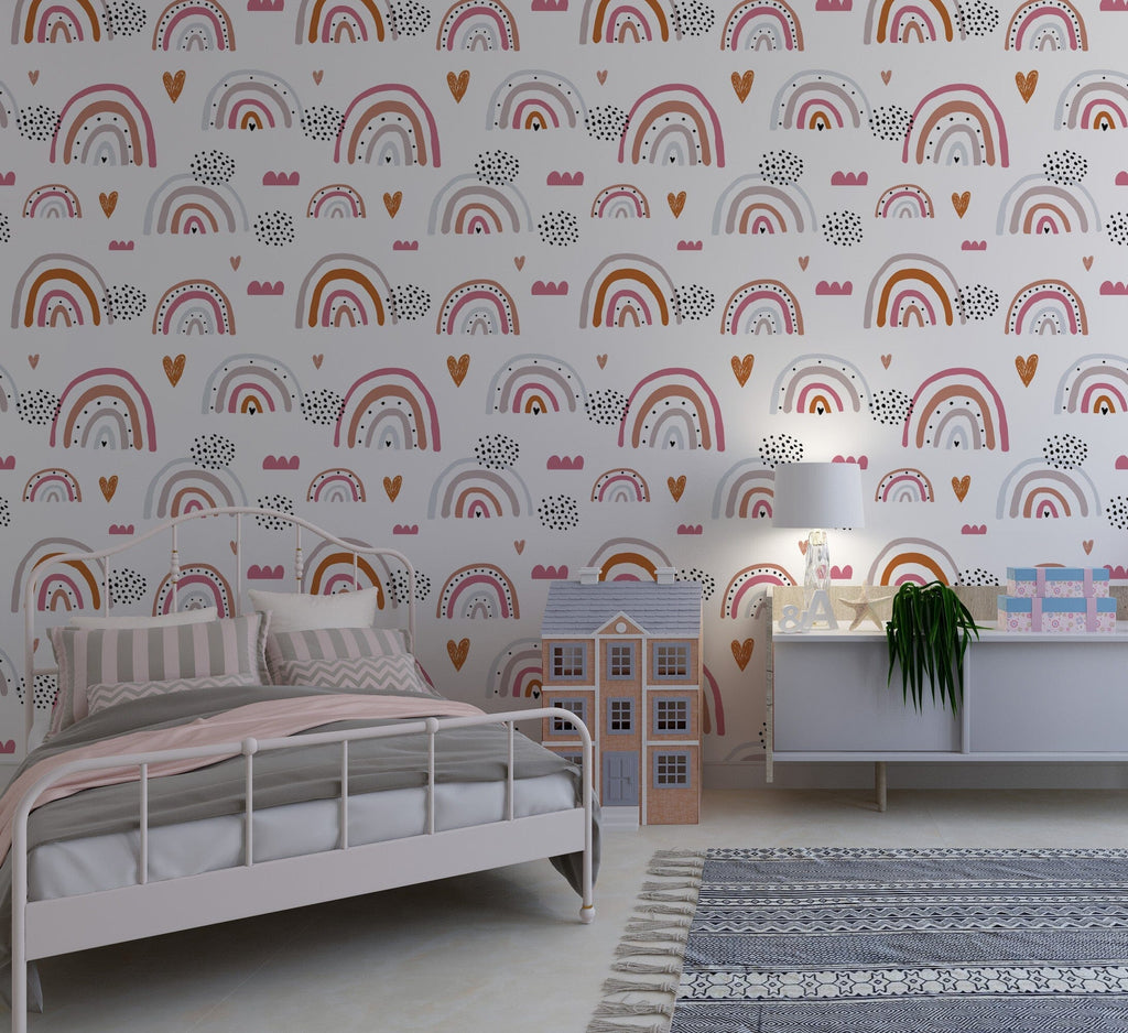 Rainbow Pattern Peel and Stick Wallpaper Removable Wallpaper EazzyWalls 