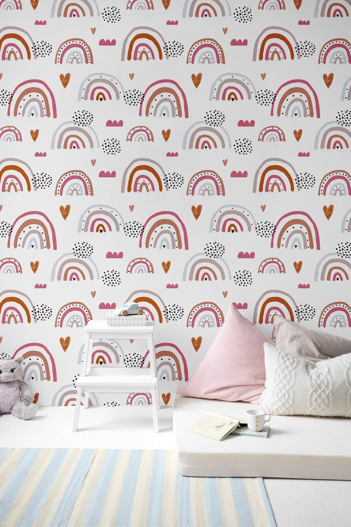 Rainbow Pattern Peel and Stick Wallpaper Removable Wallpaper EazzyWalls 