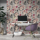 Roses and Chamomile Flowers Wallpaper Removable Wallpaper EazzyWalls Sample: 6''W x 9''H Smooth Vinyl 