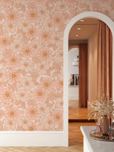 Retro Flower Wallpaper Removable Peel and Stick Wallpaper EazzyWalls 