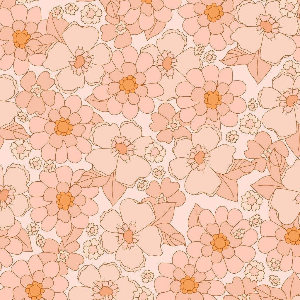 Retro Flower Wallpaper Removable Peel and Stick Wallpaper EazzyWalls Sample: 6''W x 9''H Smooth Vinyl Peel and Stick 