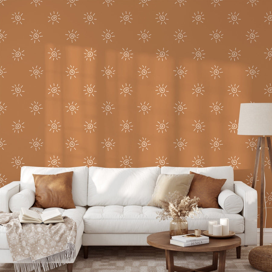 Boho Sun Wallpaper Removable Peel and Stick Wallpaper EazzyWalls 