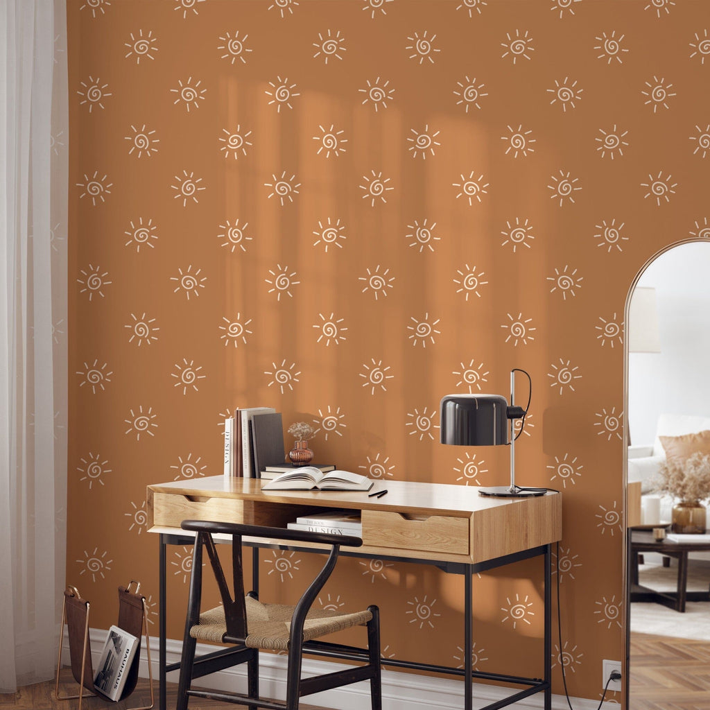 Boho Sun Wallpaper Removable Peel and Stick Wallpaper EazzyWalls 