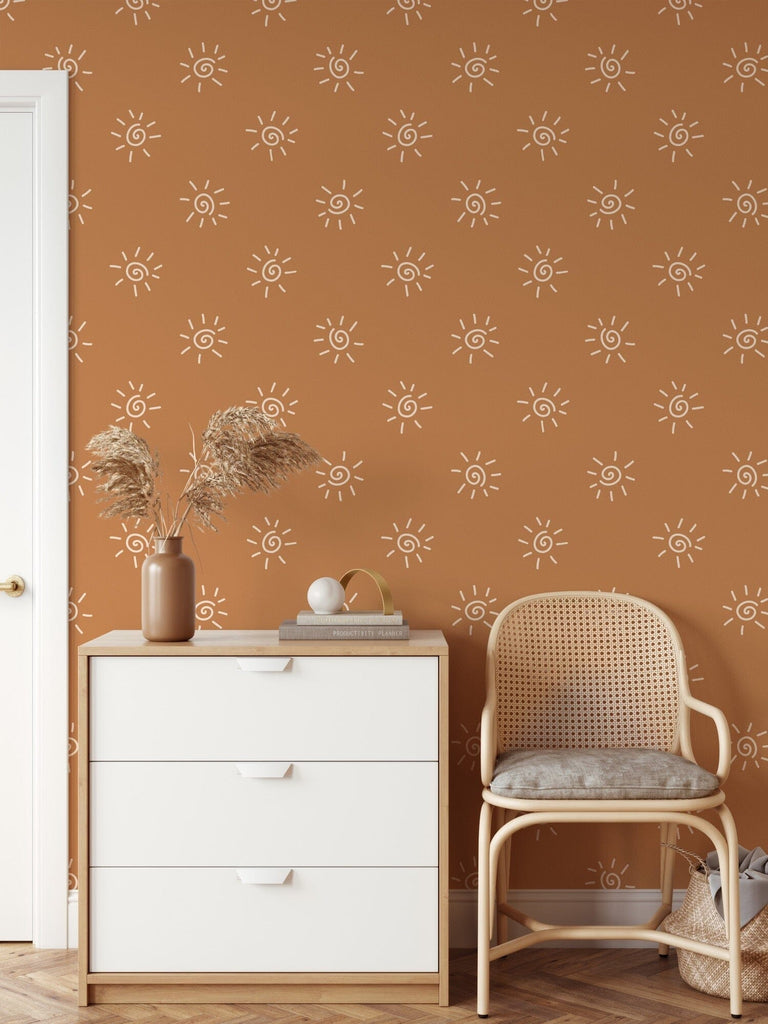 Boho Sun Wallpaper Removable Peel and Stick Wallpaper EazzyWalls 