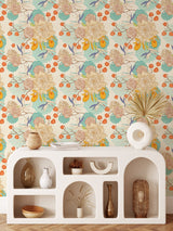 Seamless floral pattern on textured background wallpaper mural Removable Wallpaper EazzyWalls 