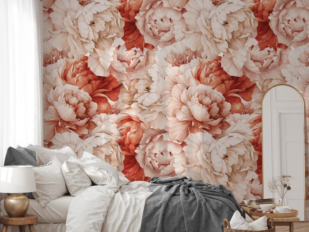 Peony Flower Wallpaper Removable Wallpaper EazzyWalls 
