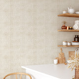 Beige Ikat Texture Peel and Stick Wallpaper Mural Peel and stick Wallpaper EazzyWalls 