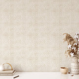 Beige Ikat Texture Peel and Stick Wallpaper Mural Peel and stick Wallpaper EazzyWalls 