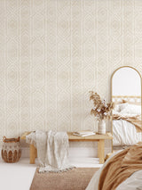 Beige Ikat Texture Peel and Stick Wallpaper Mural Peel and stick Wallpaper EazzyWalls 