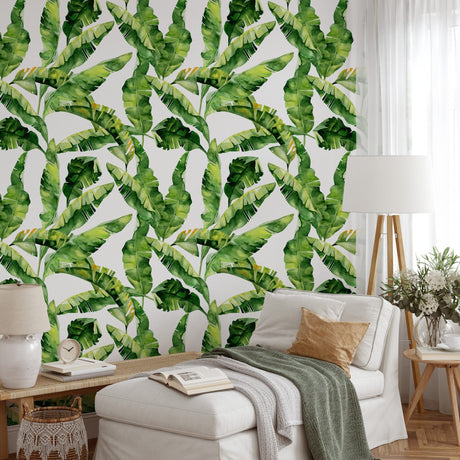 Green Tropical Leaf Wallpaper Removable Wallpaper EazzyWalls 