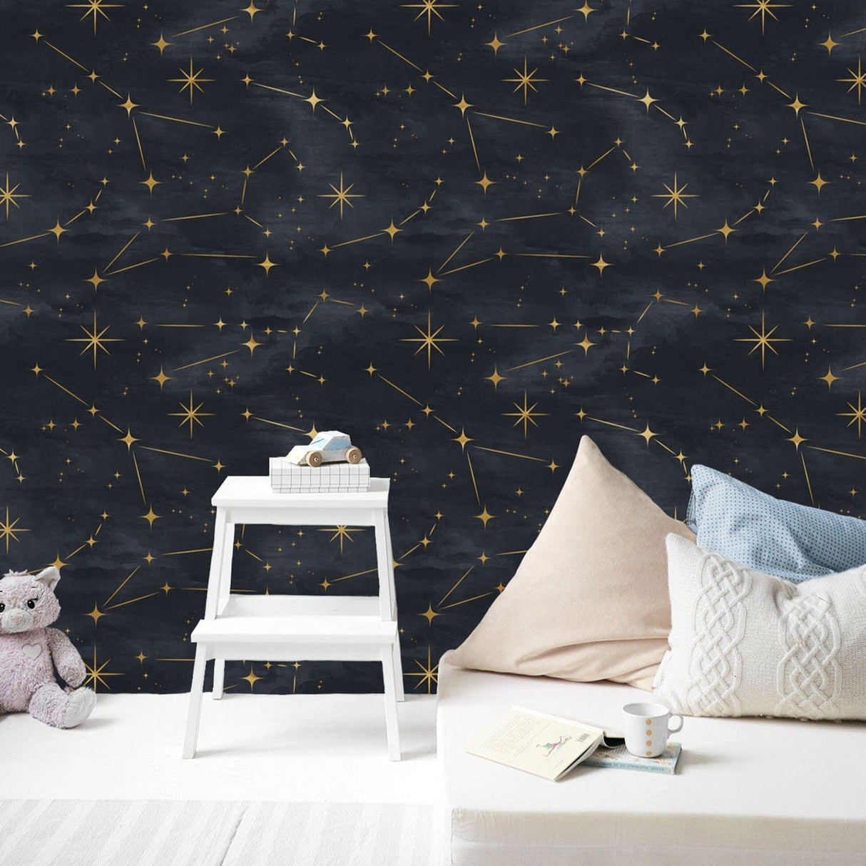 Starry Night Sky Galaxy Peel and Stick Wallpaper Mural Peel and stick Wallpaper EazzyWalls 