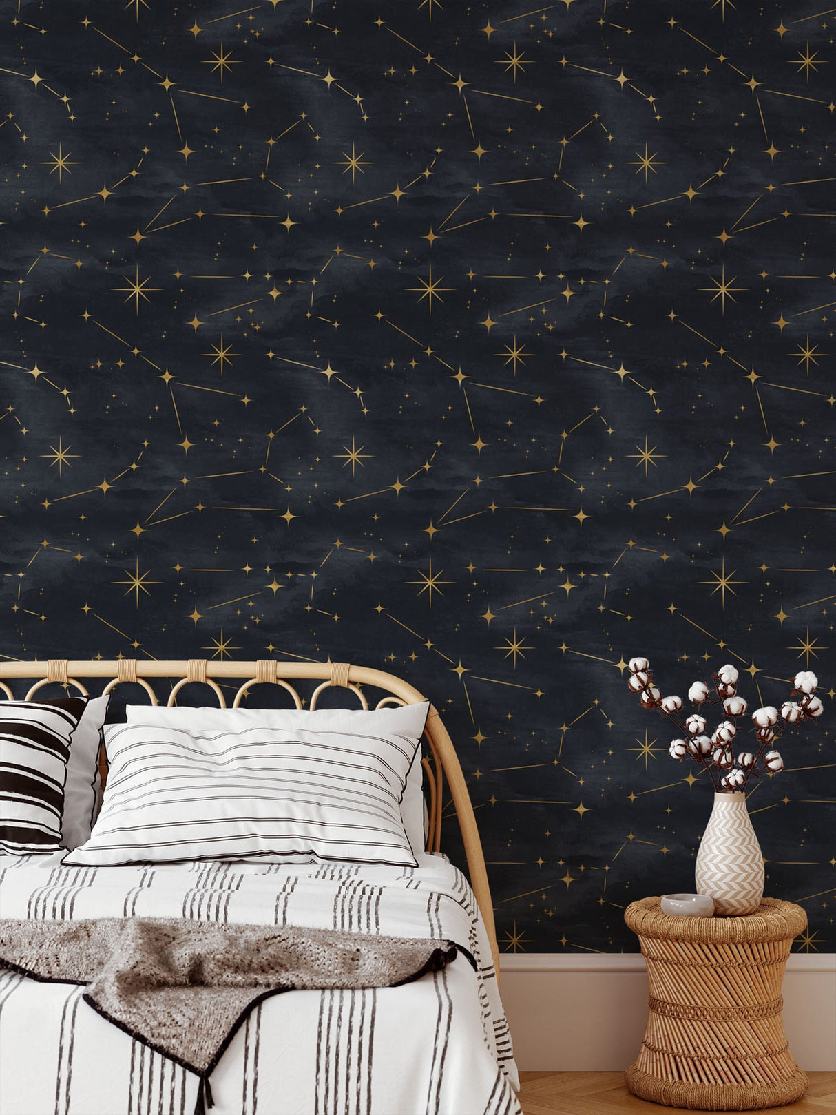 Starry Night Sky Galaxy Peel and Stick Wallpaper Mural Peel and stick Wallpaper EazzyWalls 