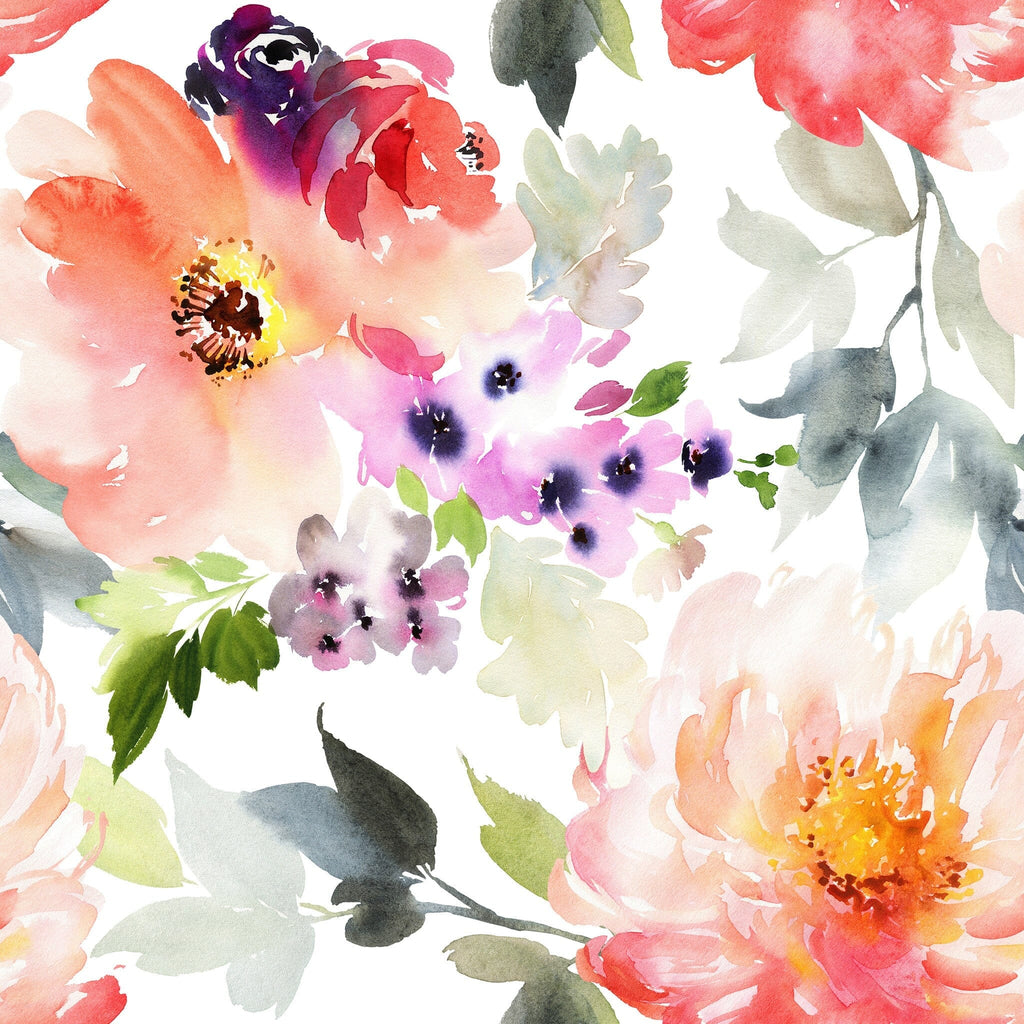 Watercolor Summer Flower Wallpaper image 2